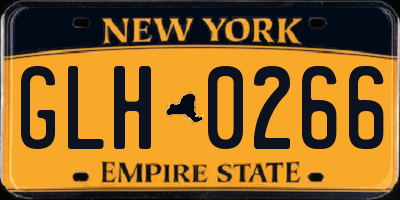 NY license plate GLH0266