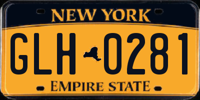 NY license plate GLH0281