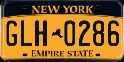 NY license plate GLH0286