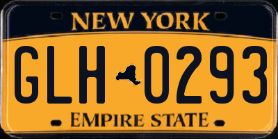 NY license plate GLH0293