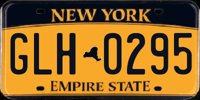 NY license plate GLH0295