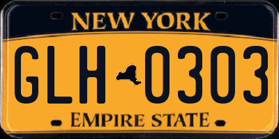 NY license plate GLH0303