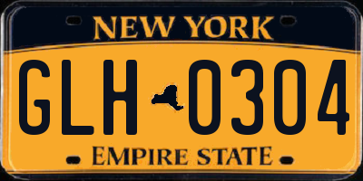 NY license plate GLH0304