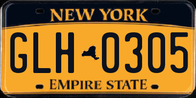NY license plate GLH0305