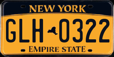 NY license plate GLH0322