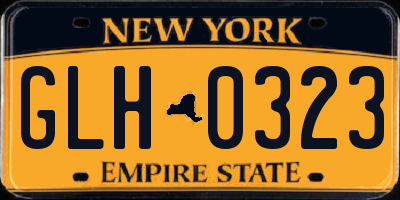 NY license plate GLH0323