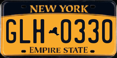 NY license plate GLH0330