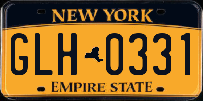 NY license plate GLH0331