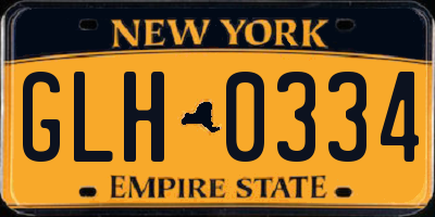 NY license plate GLH0334
