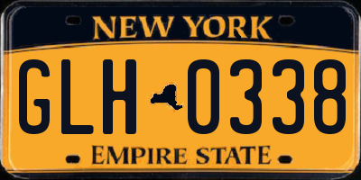 NY license plate GLH0338