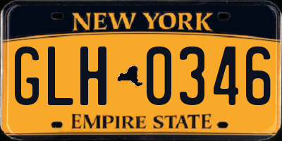 NY license plate GLH0346