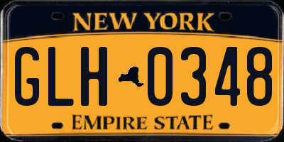 NY license plate GLH0348
