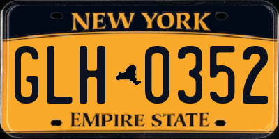 NY license plate GLH0352