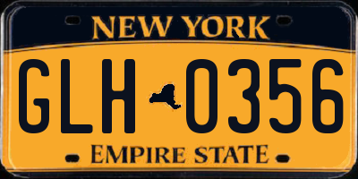 NY license plate GLH0356