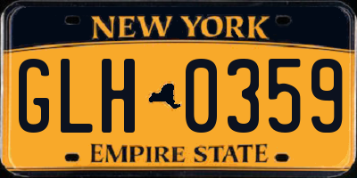 NY license plate GLH0359