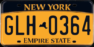 NY license plate GLH0364