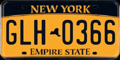 NY license plate GLH0366