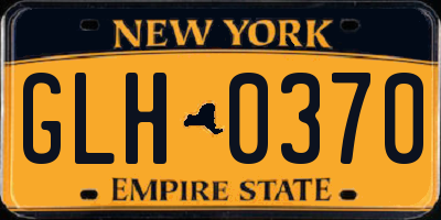 NY license plate GLH0370