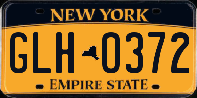 NY license plate GLH0372