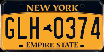 NY license plate GLH0374