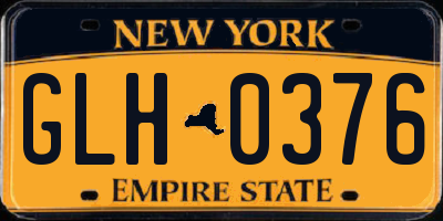 NY license plate GLH0376