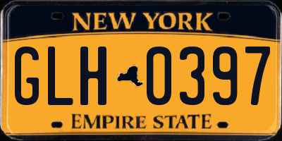 NY license plate GLH0397
