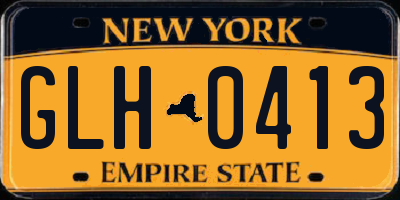 NY license plate GLH0413