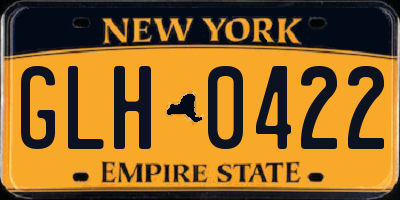 NY license plate GLH0422