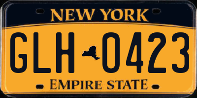 NY license plate GLH0423