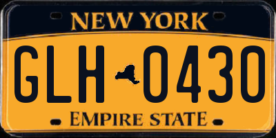 NY license plate GLH0430