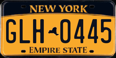 NY license plate GLH0445