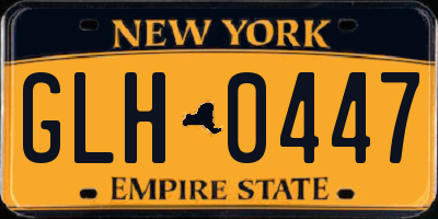NY license plate GLH0447