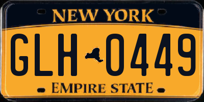 NY license plate GLH0449