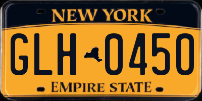 NY license plate GLH0450