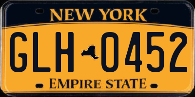 NY license plate GLH0452