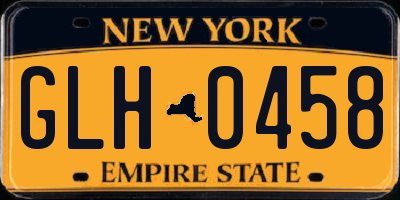 NY license plate GLH0458
