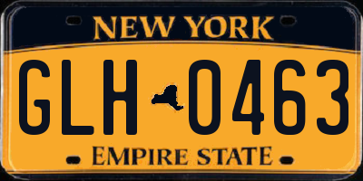 NY license plate GLH0463