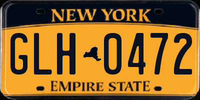 NY license plate GLH0472