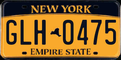 NY license plate GLH0475