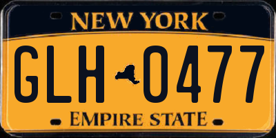 NY license plate GLH0477