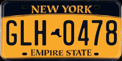 NY license plate GLH0478