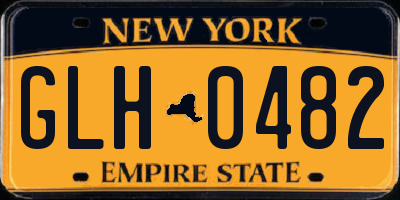 NY license plate GLH0482