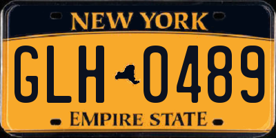 NY license plate GLH0489