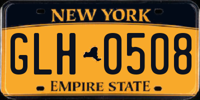 NY license plate GLH0508