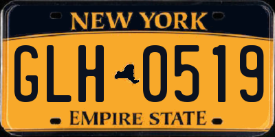 NY license plate GLH0519