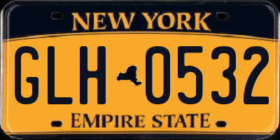 NY license plate GLH0532