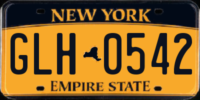 NY license plate GLH0542