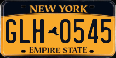 NY license plate GLH0545