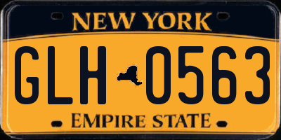 NY license plate GLH0563