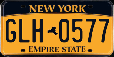 NY license plate GLH0577